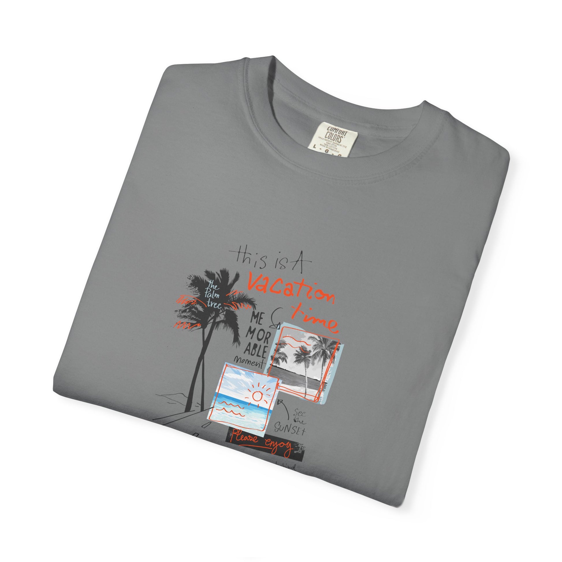 Vacation Vibes Graphic T-Shirt — Palm Tree Collage Tee