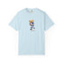 Light blue t-shirt with a teddy bear graphic on a white background