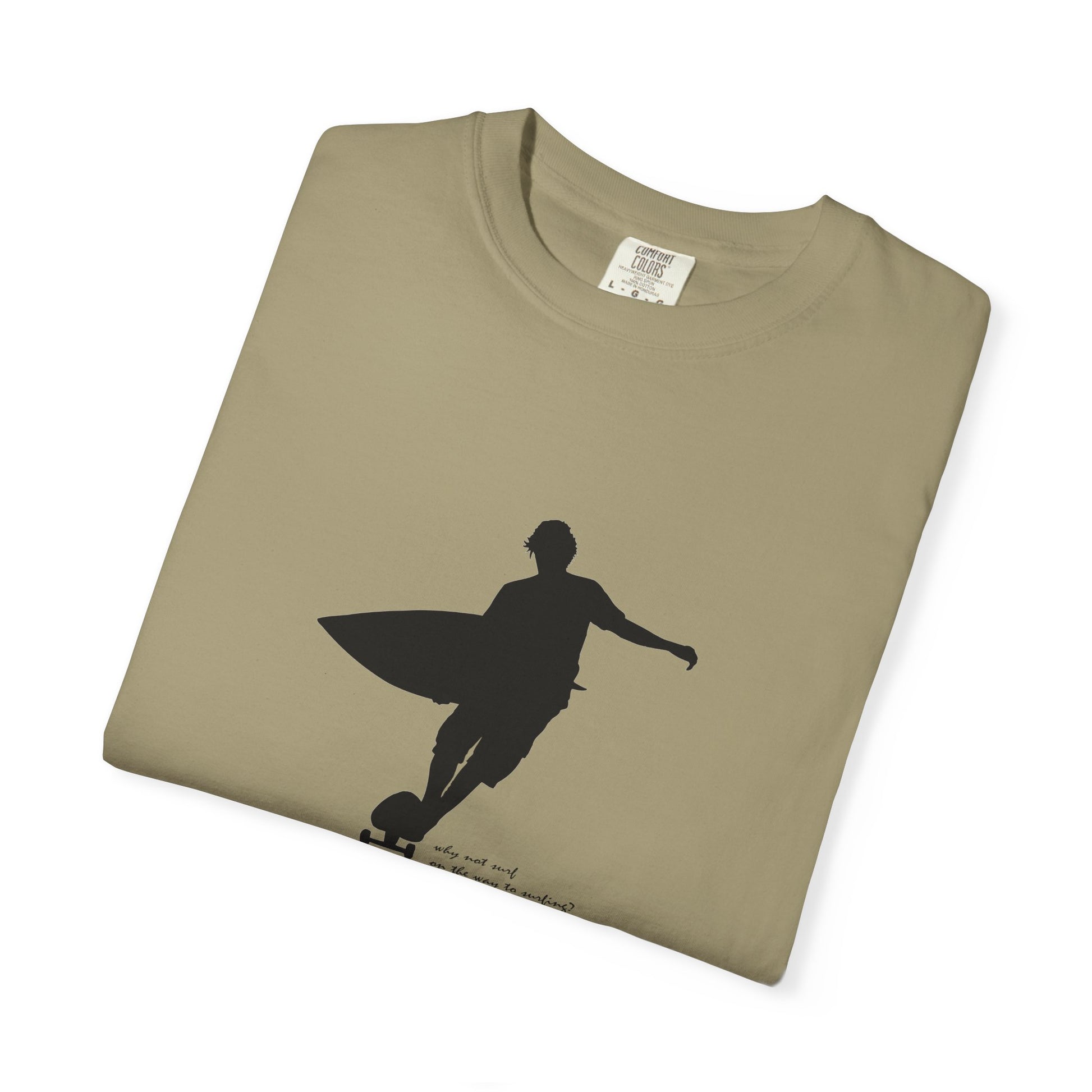 Surfer Silhouette Tee — Minimal Surfboard Graphic T-Shirt