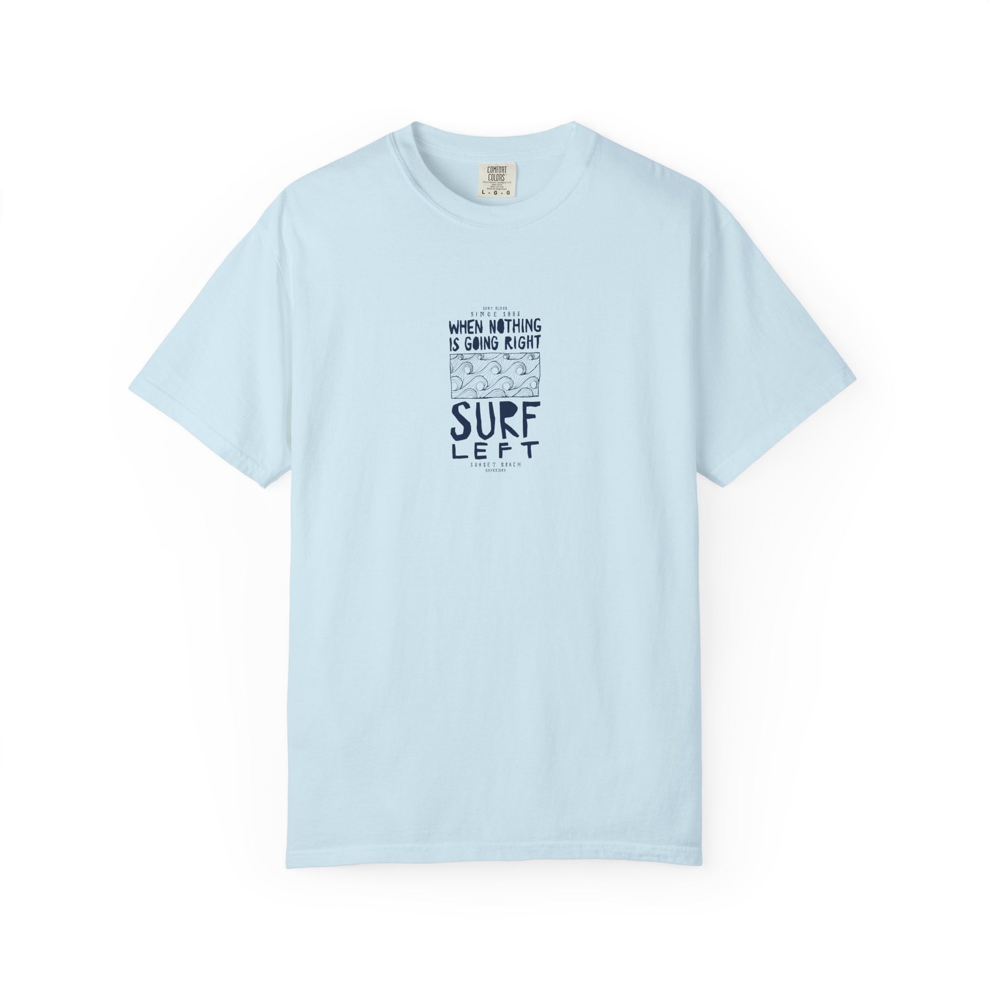light blue surf left graphic t shirt for men