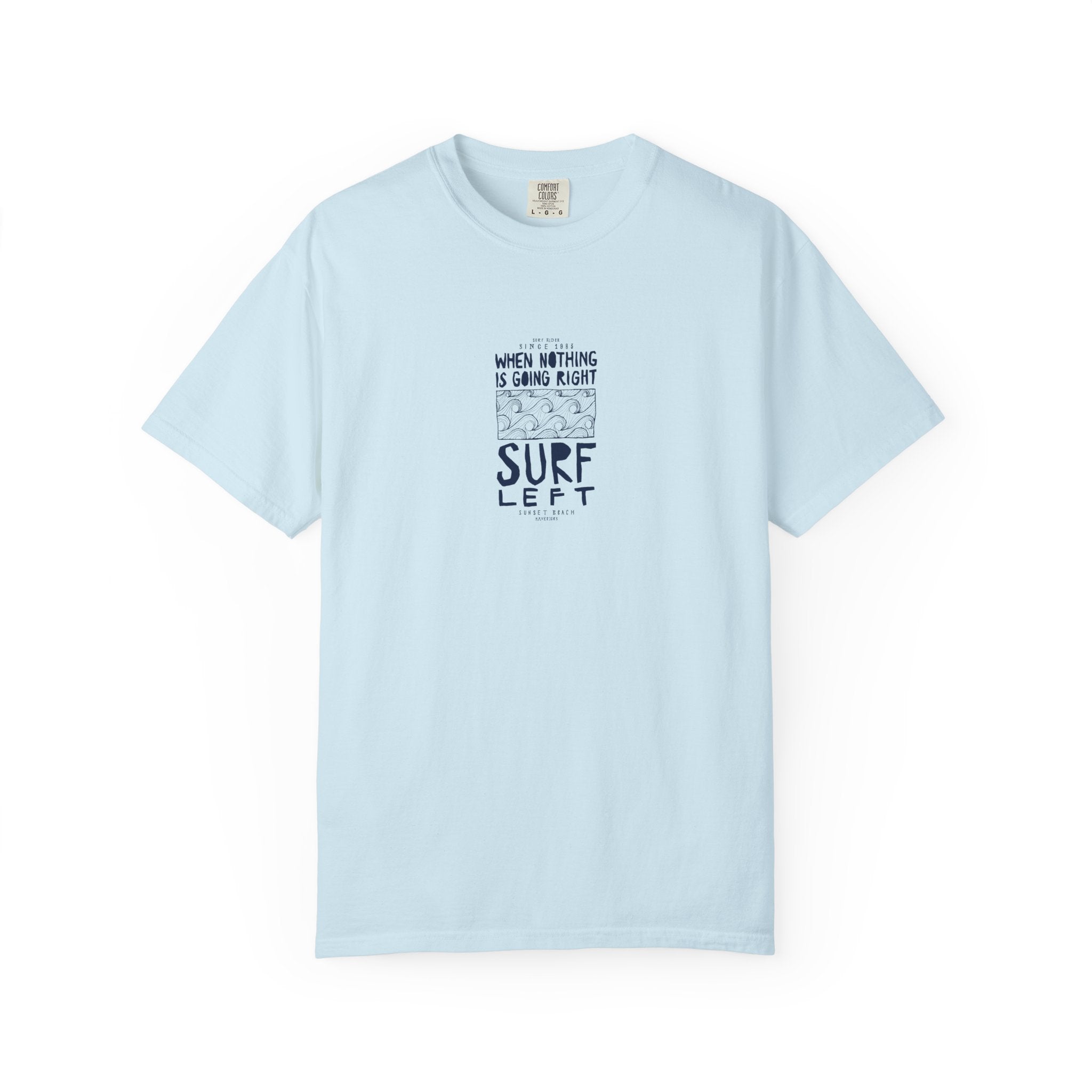 light blue surf left graphic t shirt for men