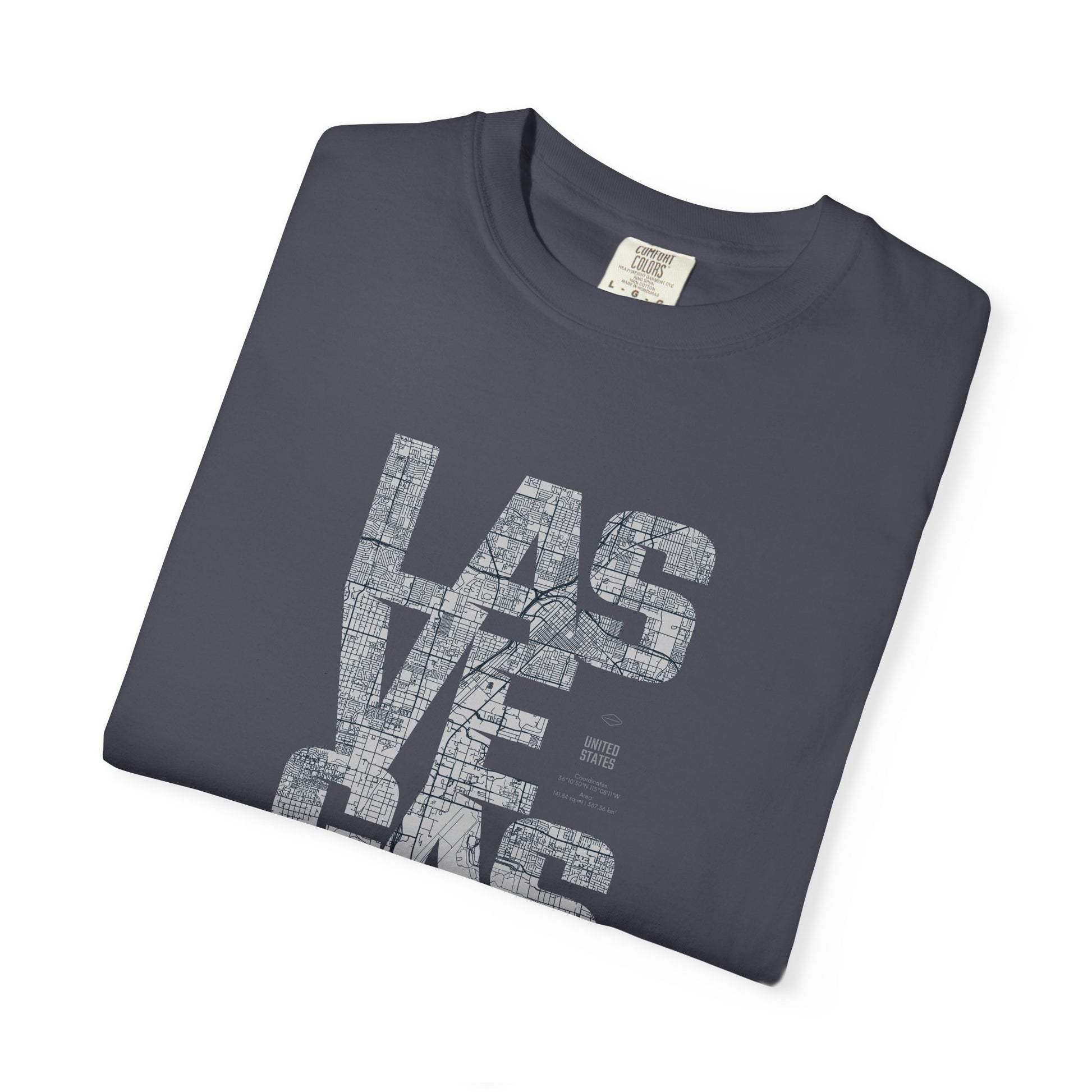 Las Vegas Vintage Block Tee — Retro Cityscape Graphic T-Shirt