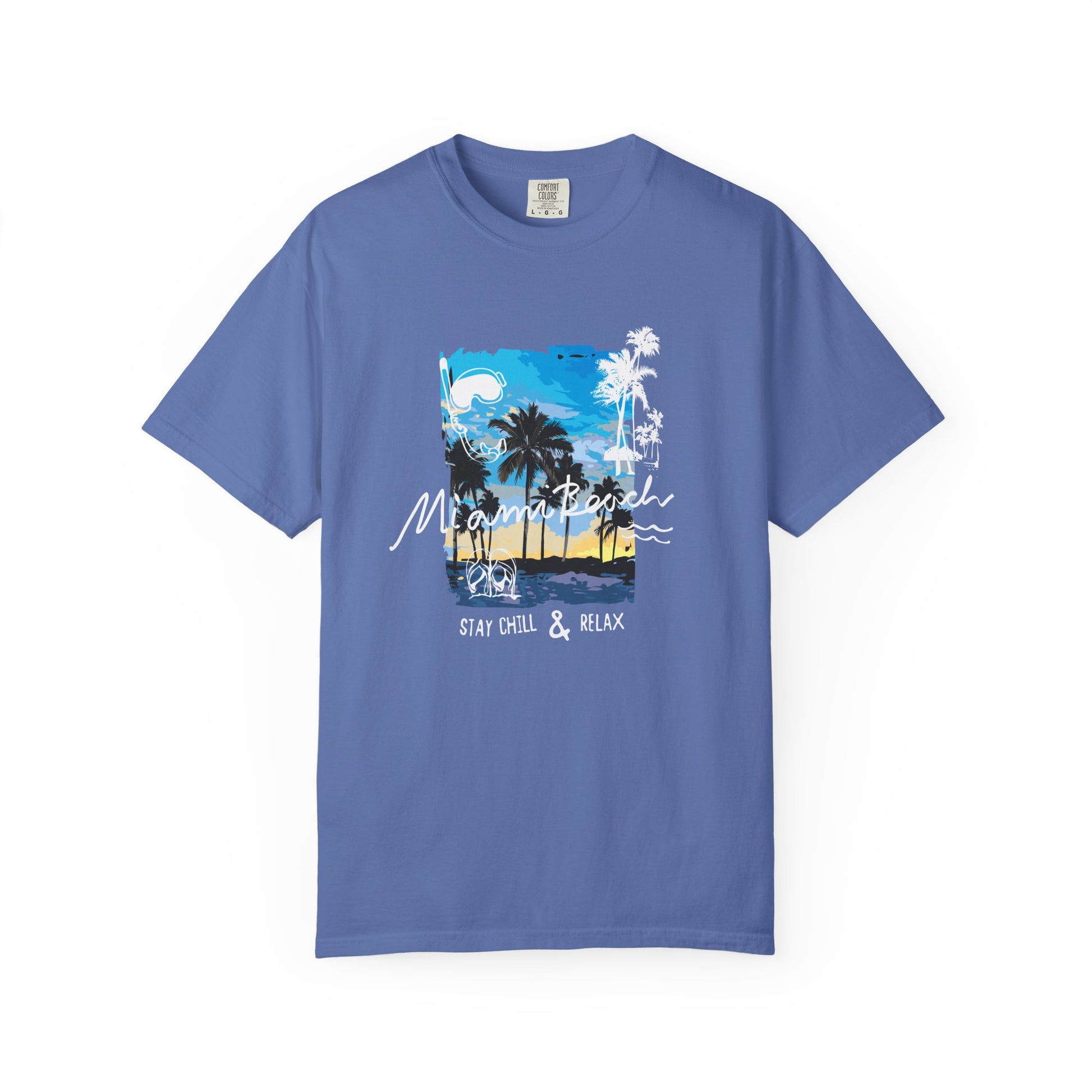 Maui Beach T-Shirt — "Stay Chill & Relax" Tropical Palm Sunset Tee