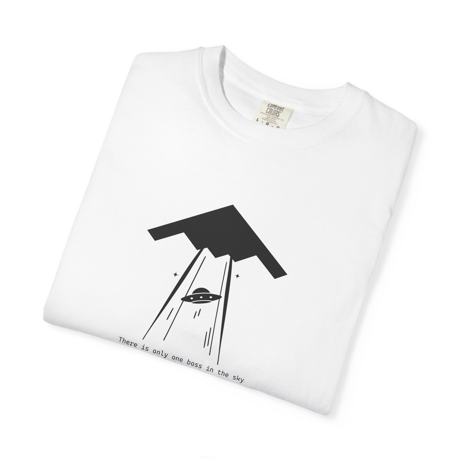 T-Shirt — Minimal UFO Abduction Illustration ("Take Me With You")