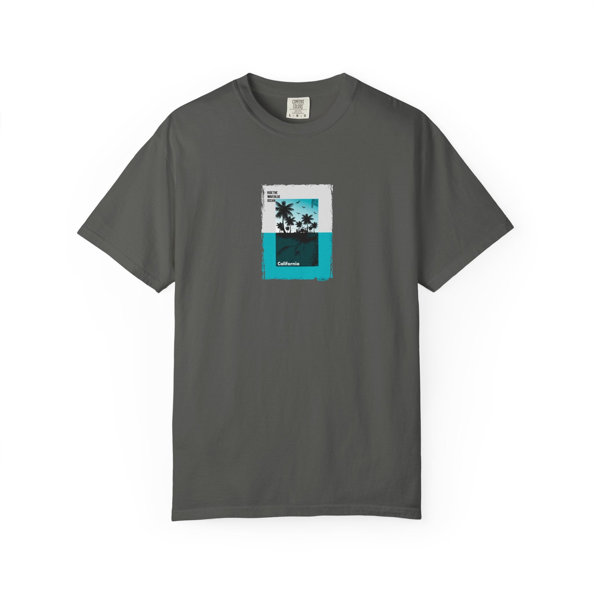 Gray t-shirt with motivational text design on a white background