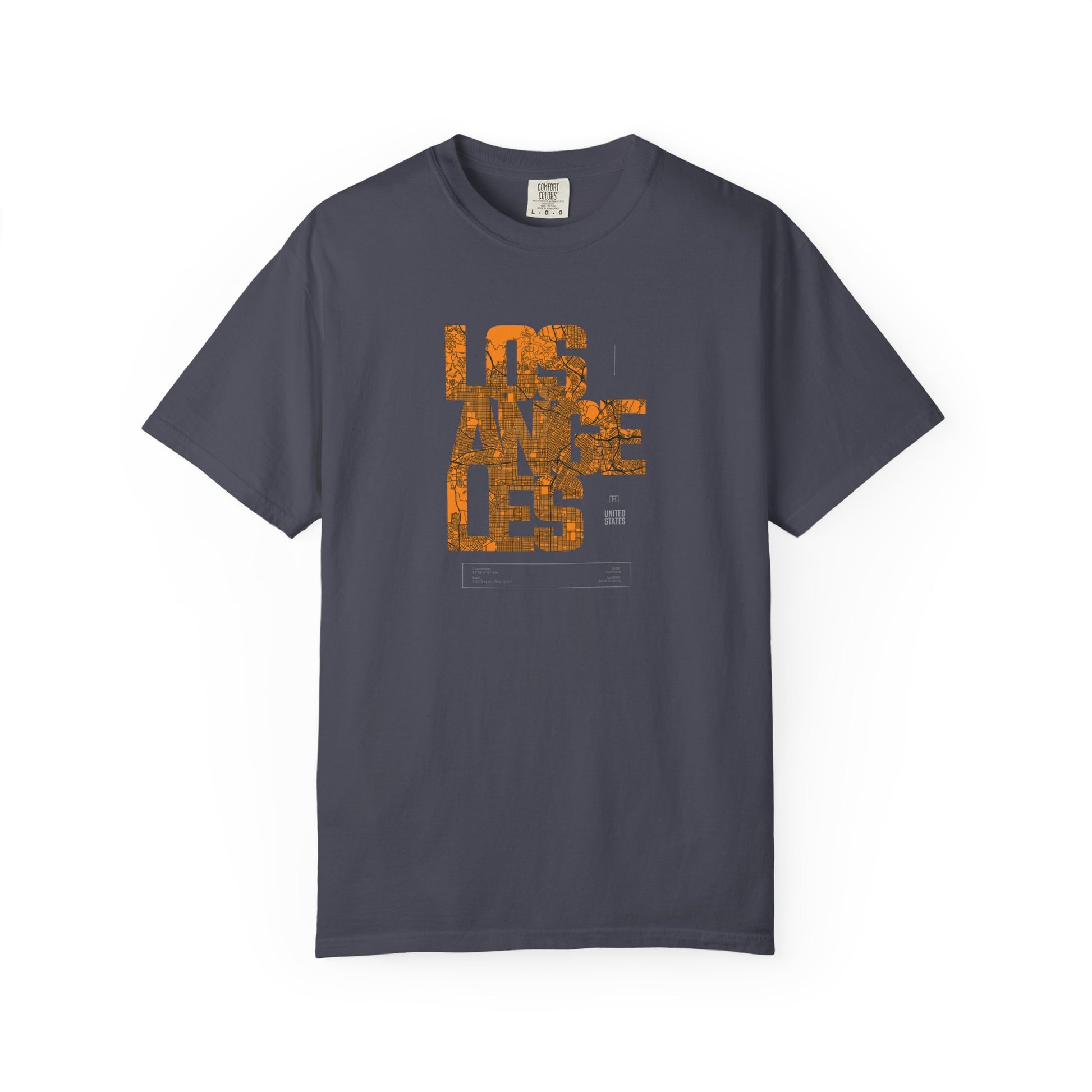 Los Angeles Text T-Shirt — Orange Sunset City Graphic Tee