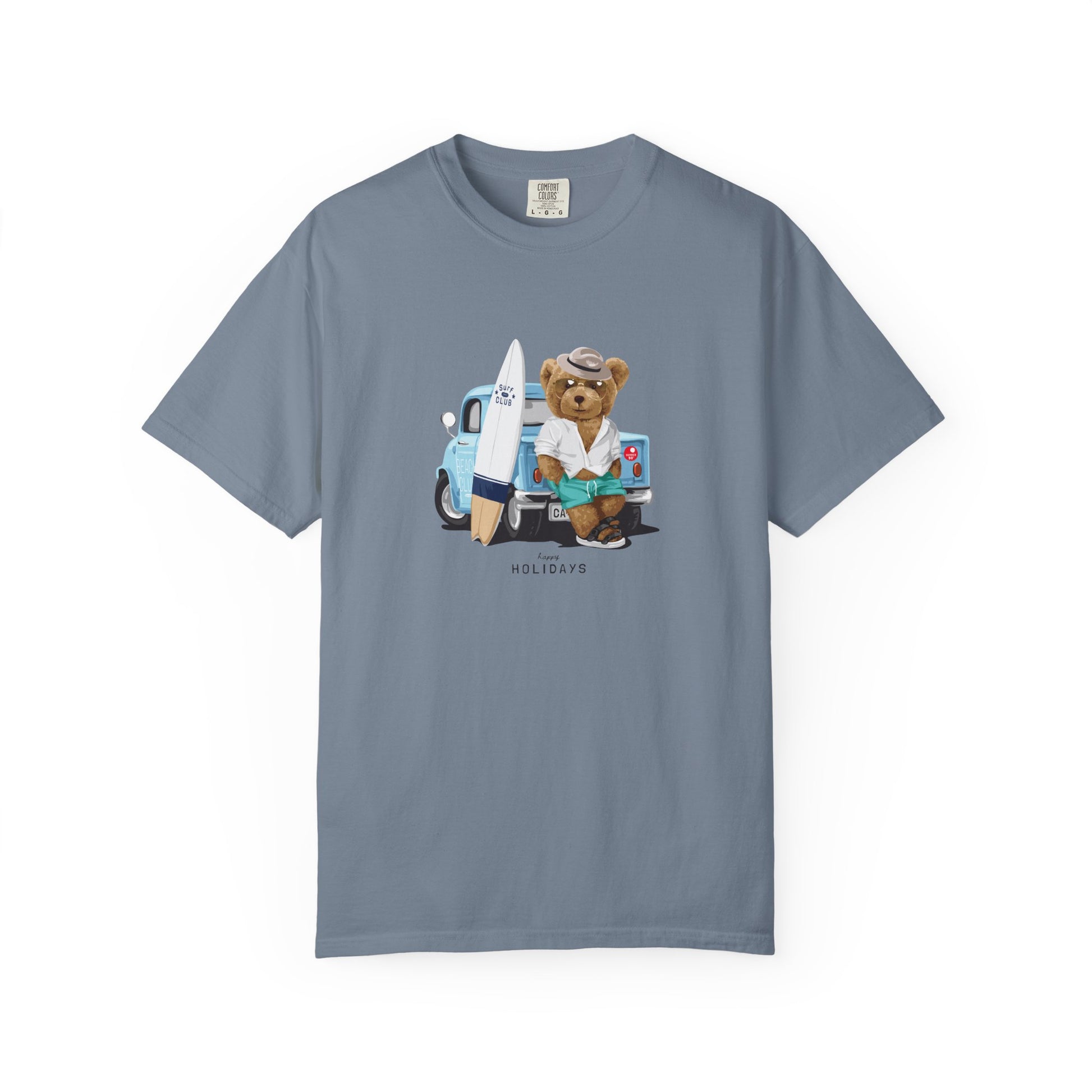 Bear Vacation Graphic T-Shirt — 'Holidays' Cute Teddy with Camper Lifestyle
