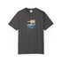grey santa monica beach retro surf graphic tee