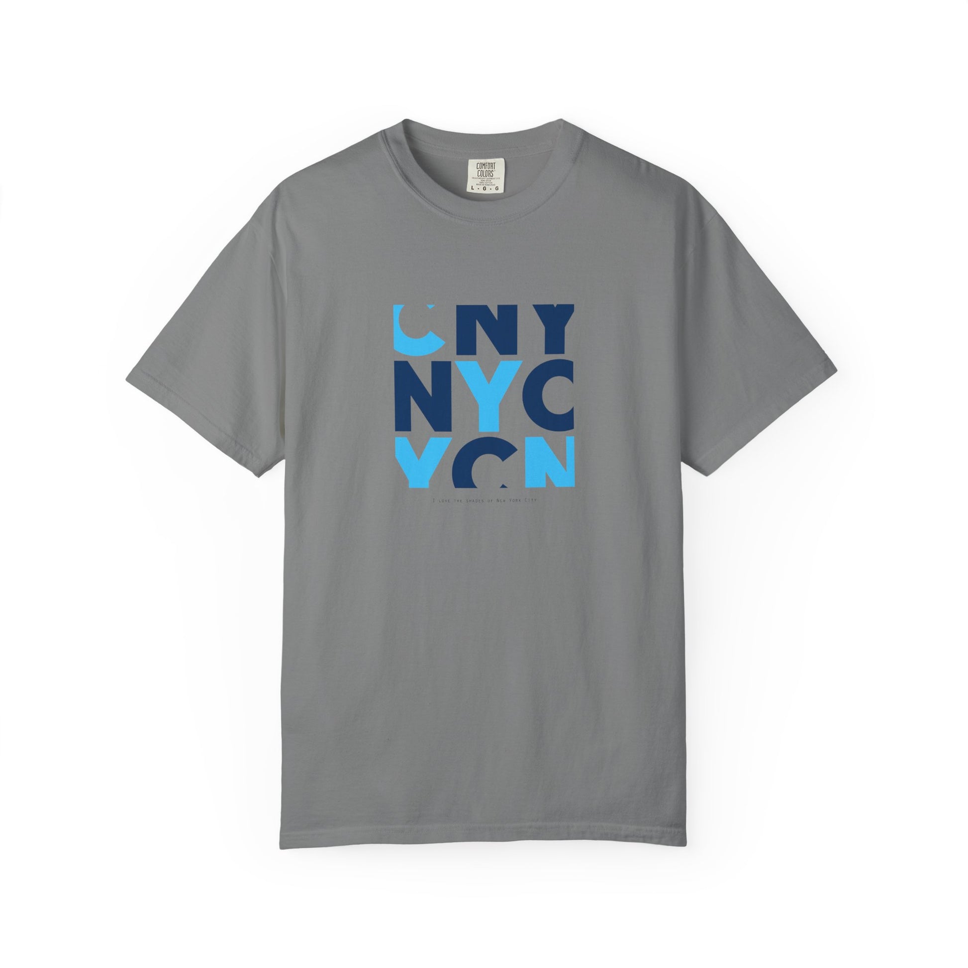 NYC Block Letter T-Shirt — Modern Blue New York Graphic Tee