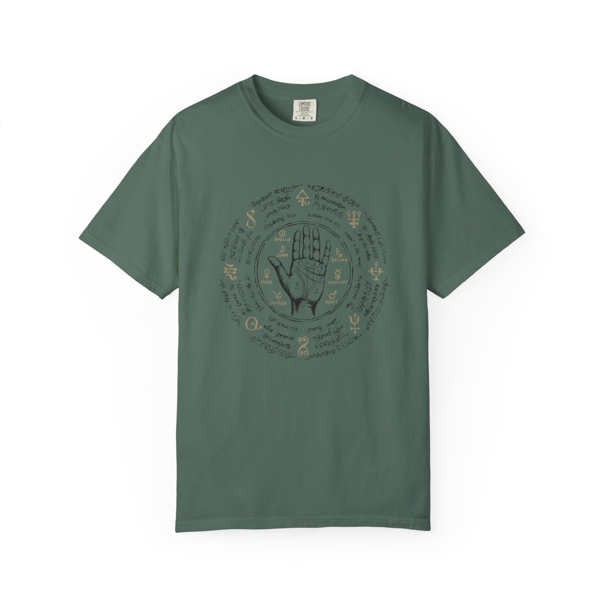 Palmistry Circle T‑Shirt – Vintage Hand & Palm Reading Design