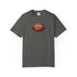 Gray vintage leather football graphic t-shirt