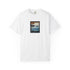 white santa monica beach graphic t shirt