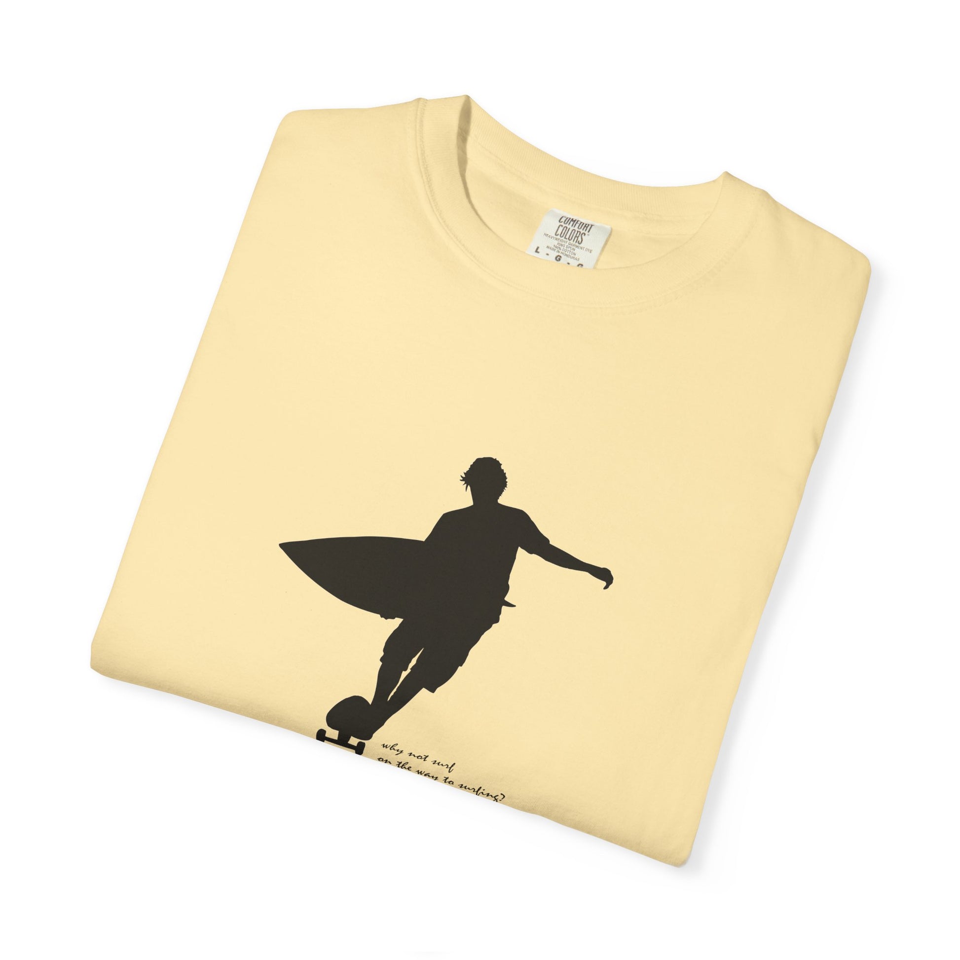 Surfer Silhouette Tee — Minimal Surfboard Graphic T-Shirt
