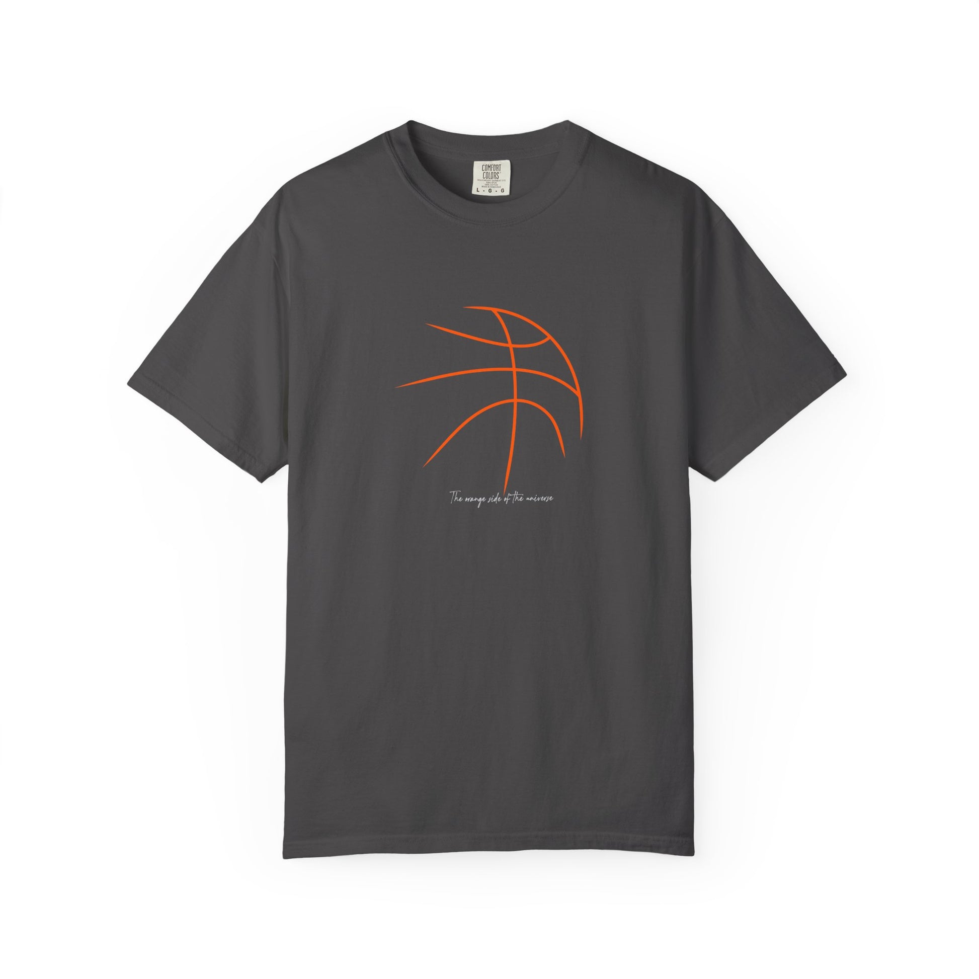 Basketball Outline Tee — Minimal Orange Basketball Graphic T-Shirt sport
