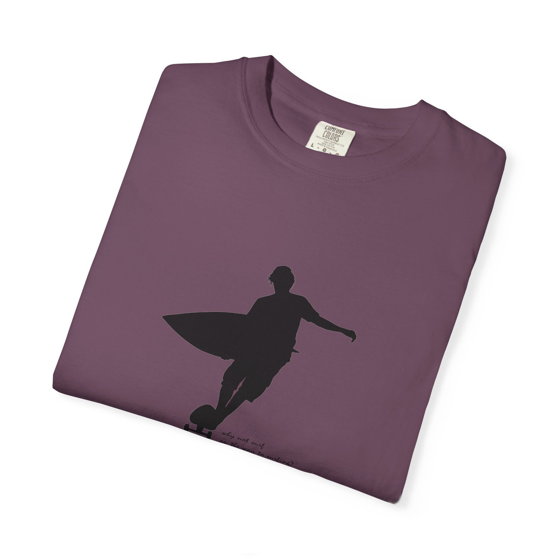 Surfer Silhouette Tee — Minimal Surfboard Graphic T-Shirt