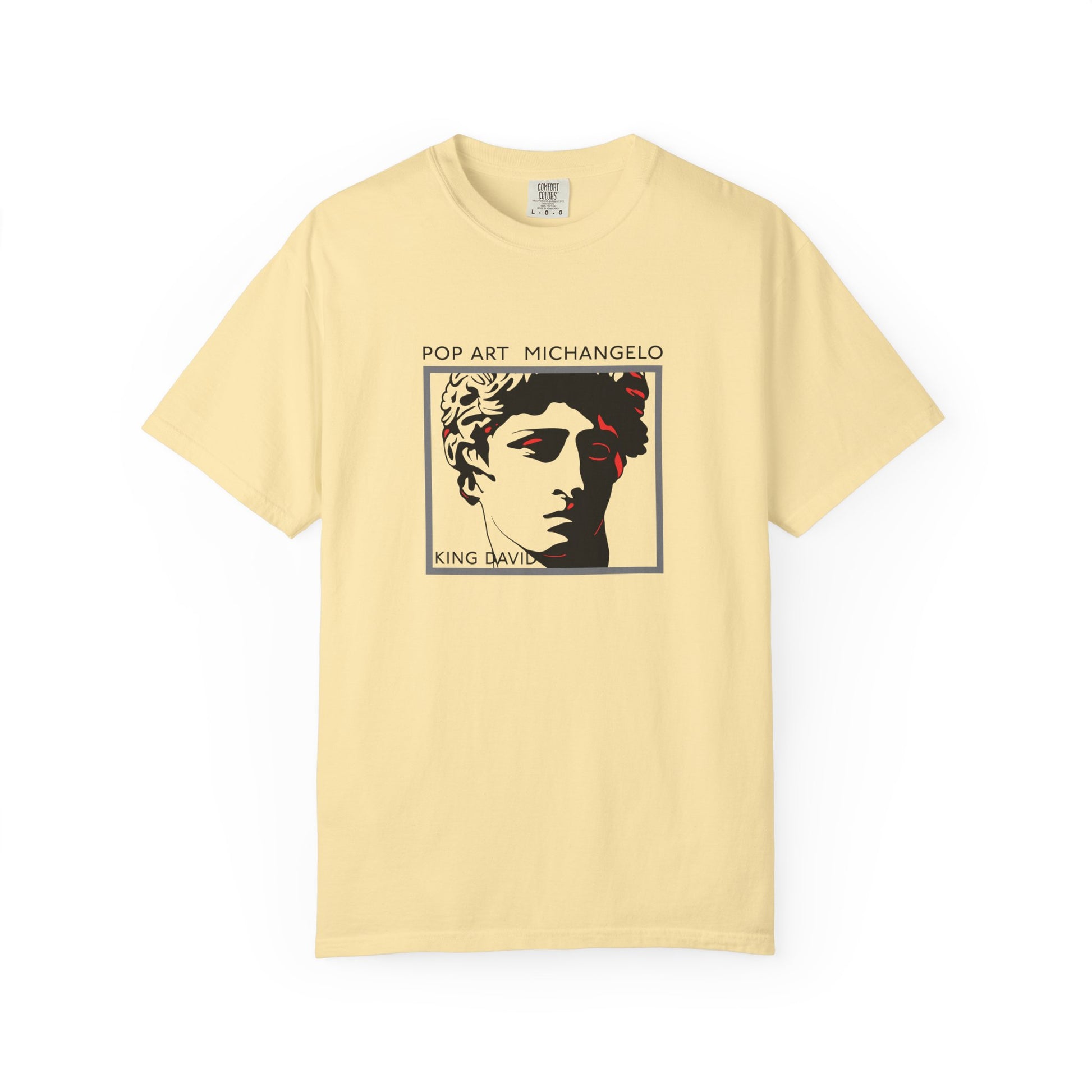 Pop Art Michelangelo T-Shirt — Retro Statue Graphic Tee lifestayle
