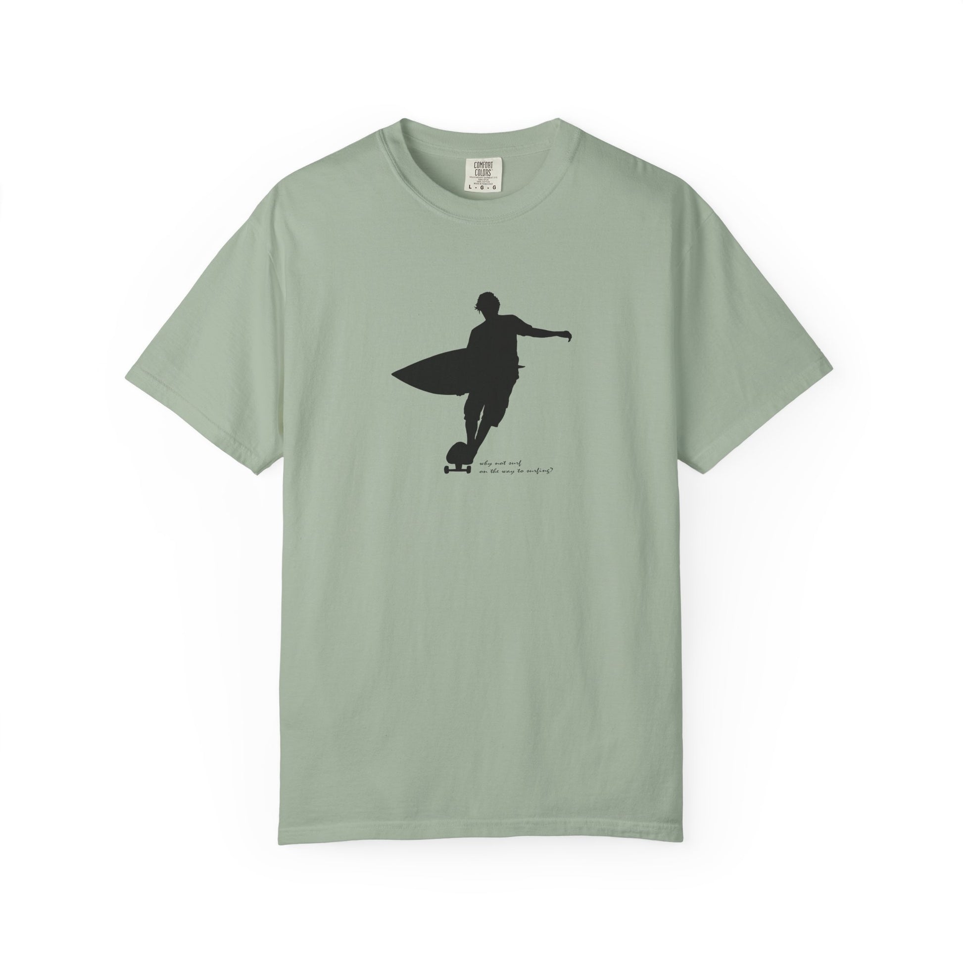 Surfer Silhouette Tee — Minimal Surfboard Graphic T-Shirt