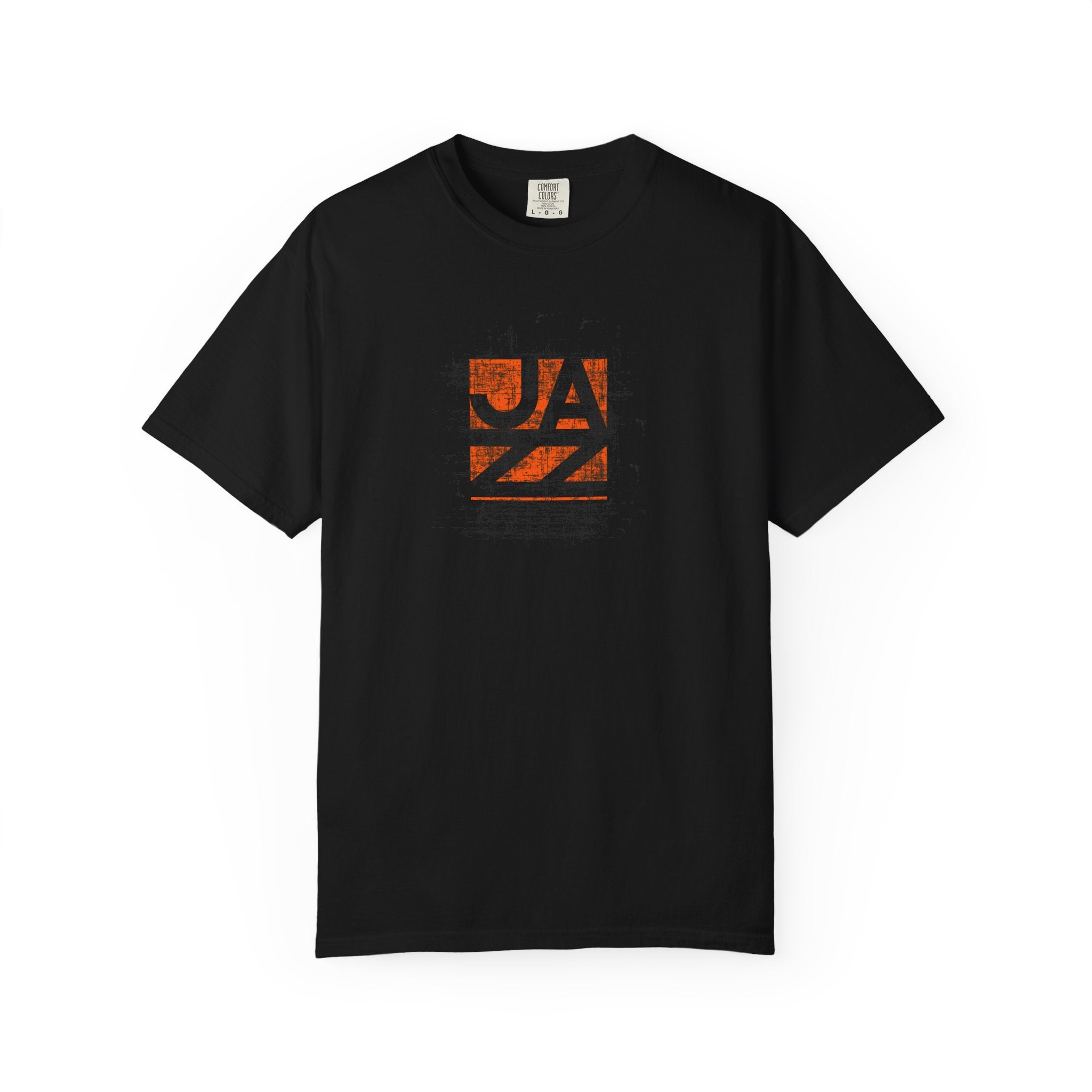 Vintage orange hazard square graphic t-shirt