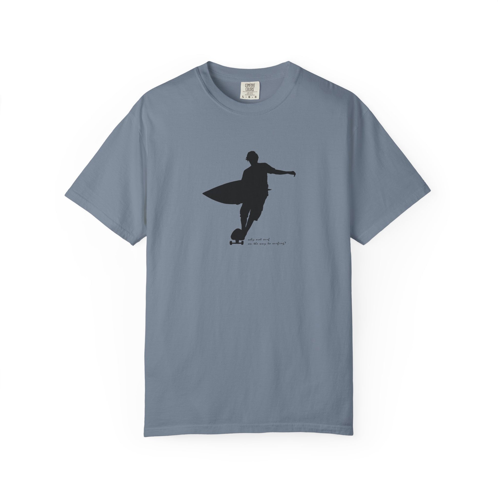 Surfer Silhouette Tee — Minimal Surfboard Graphic T-Shirt