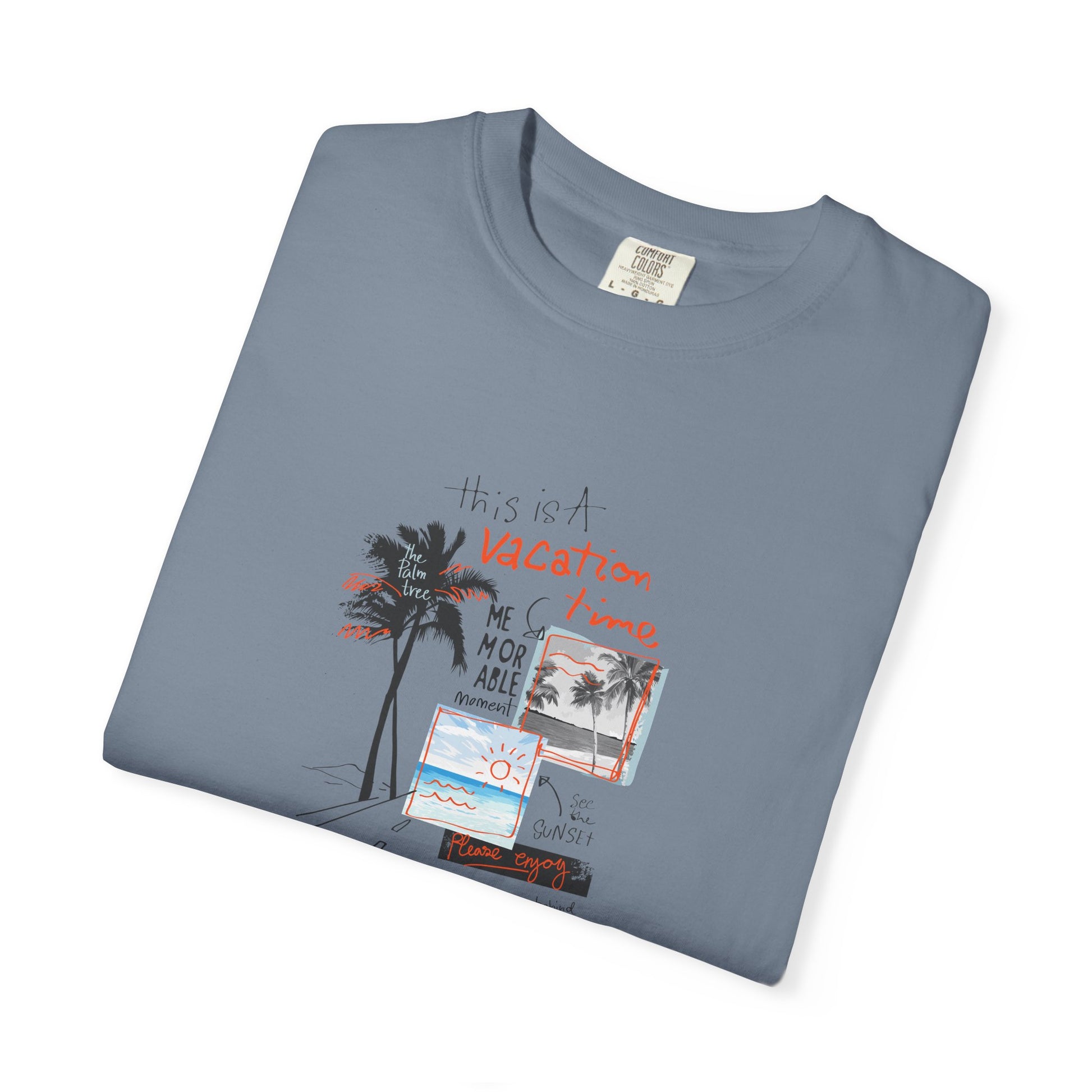 Vacation Vibes Graphic T-Shirt — Palm Tree Collage Tee