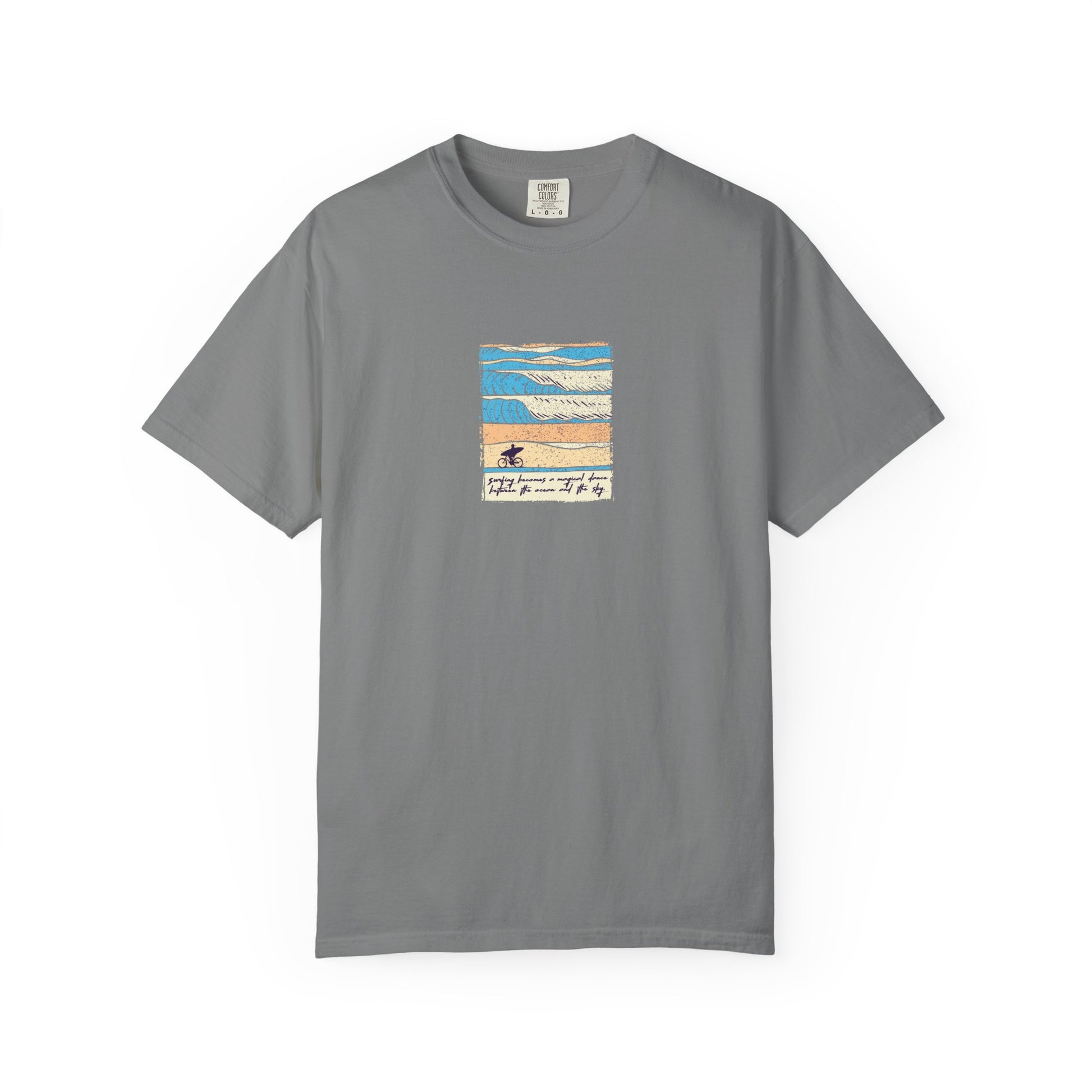 grey vintage surf beach graphic tee