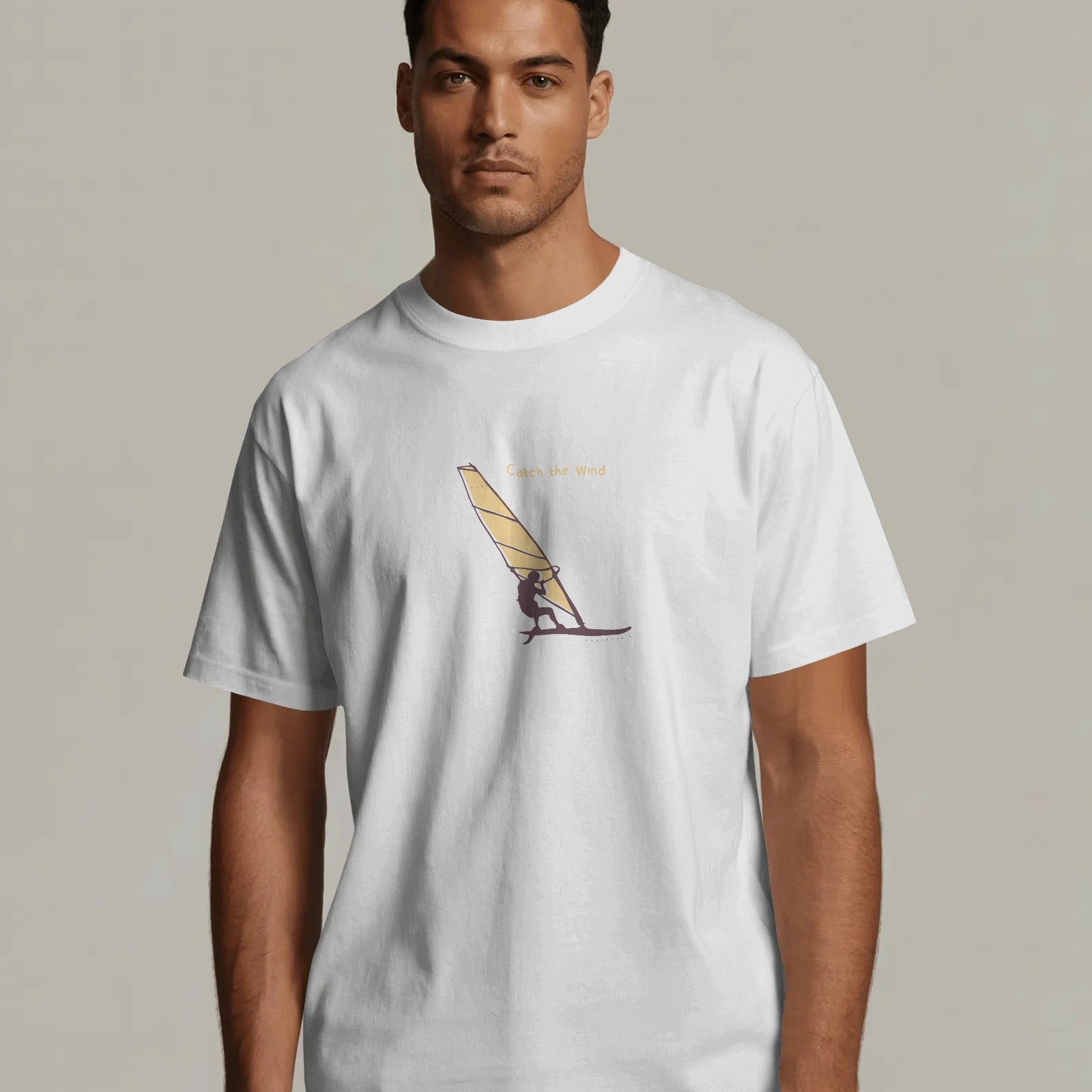 Windsurfing Sunset T-Shirt — Retro Sailboard Graphic Tee
